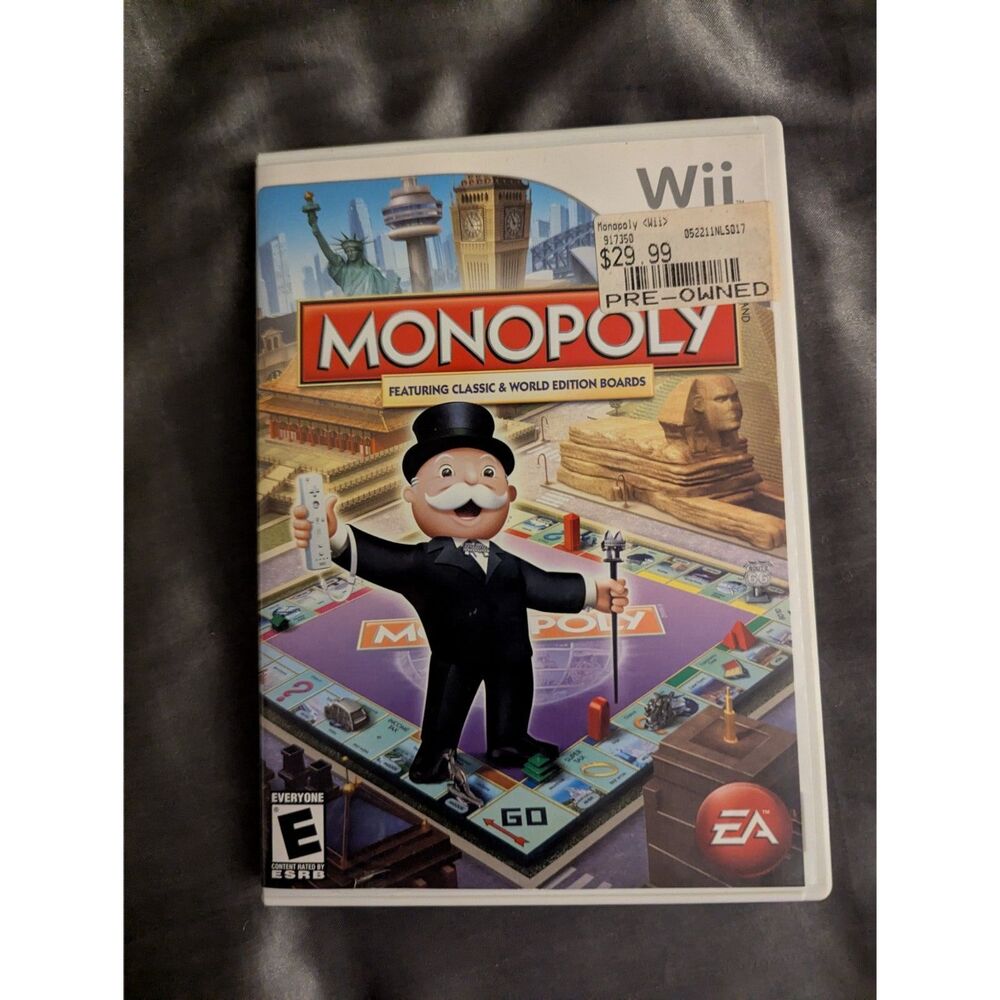 Monopoly Wii (Classic & World Edition Boards) CIB Complete Pre-Owned